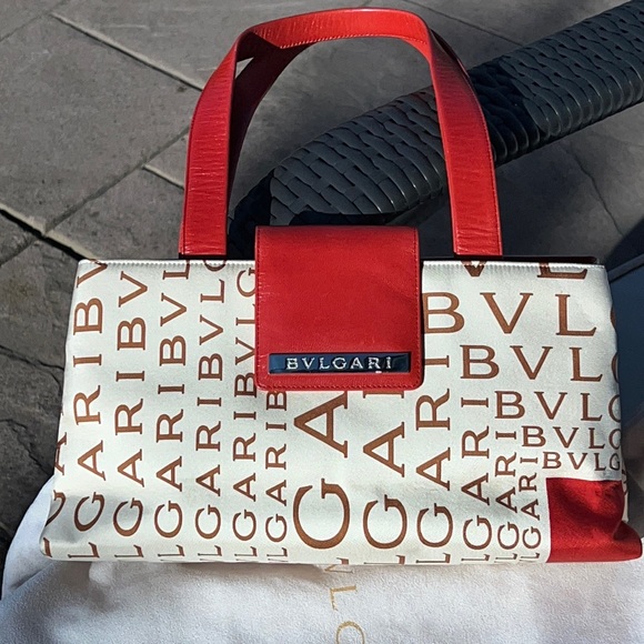 BVLGARI Handbags - 🔥SALE🔥BULGARI LEATHER AND SILK HAND BAG